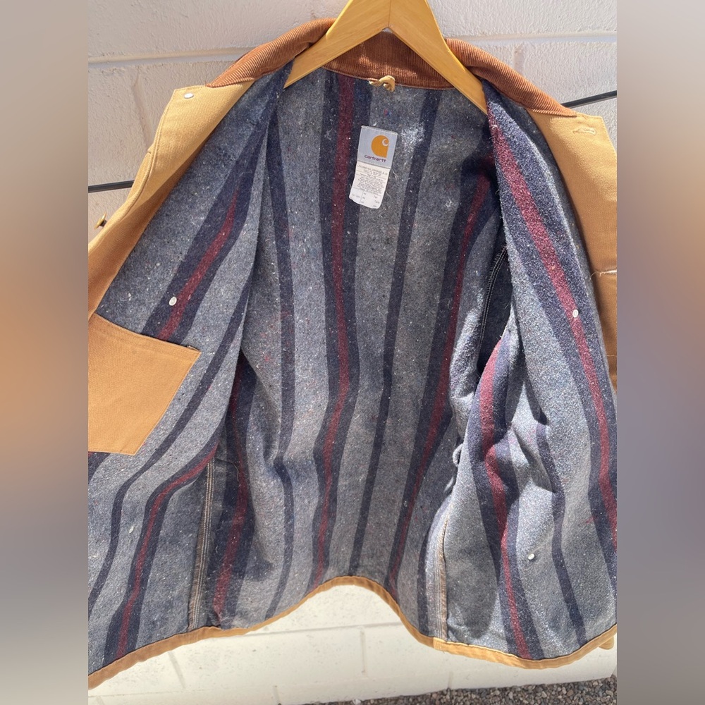 Vintage Carhartt Blanket Lined CO1 BRN Chore Barn Jacket‎ 44 Tall - Picture 5 of 8